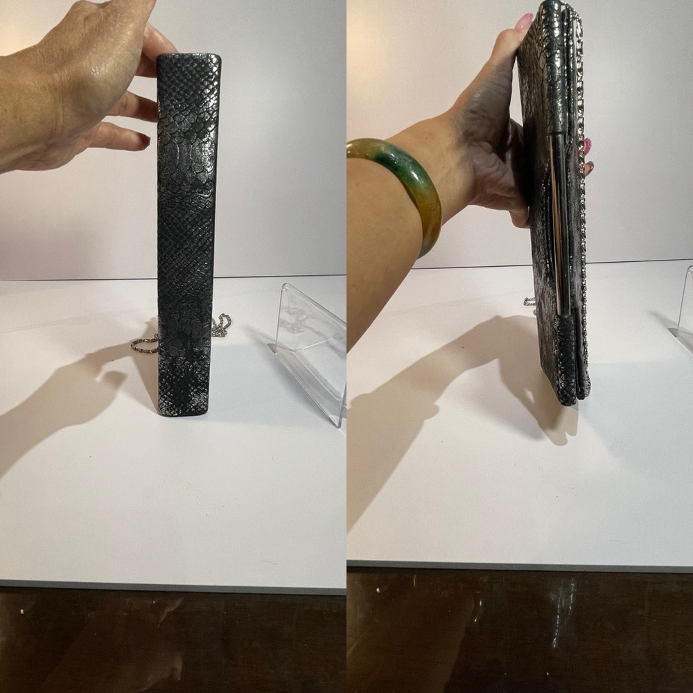 Kate Landry Reptile Print Crossbody Clutch W/ Detachable Chain. Snap Closure EUC - Picture 4 of 8